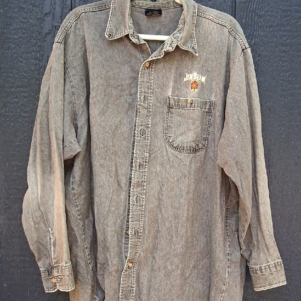 Jim Beam Gray Casual Button Down Shirt for Men
